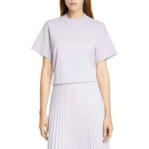 Hugo Boss Felinara Pastel Purple Short Sleeve Knit Top Womens XL Designer Shirt